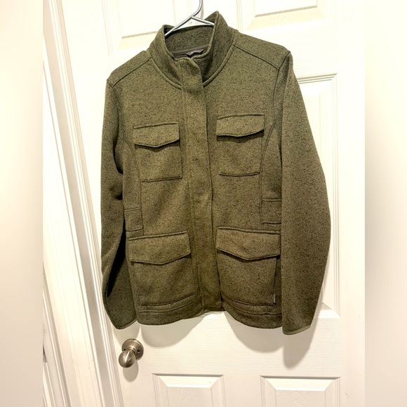 Eddie Bauer Women's Jacket Utility Cargo Army Cargo Marled Green Size Large. - Picture 1 of 6